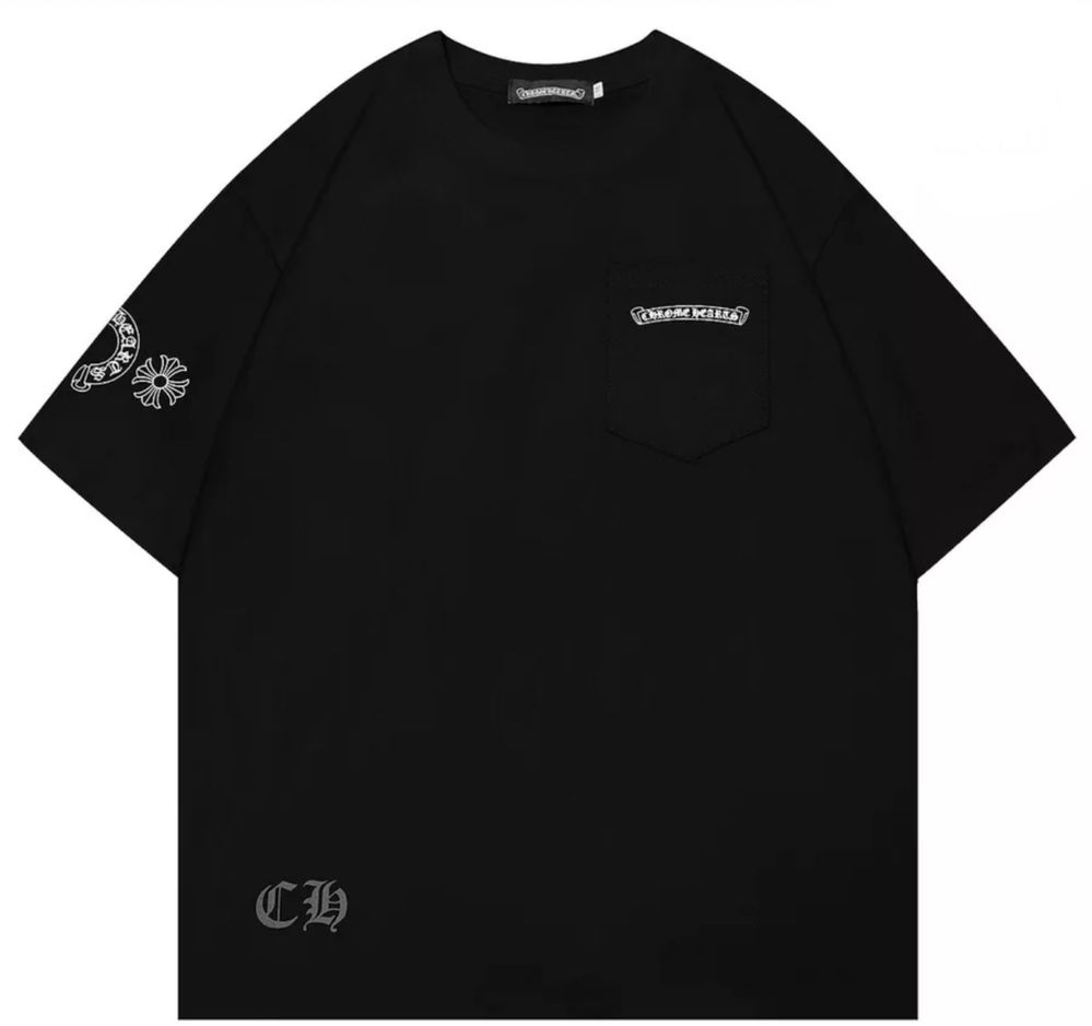 Футболки унисекс Chrome Hearts Logo Хит лета хром хартс черные белые
