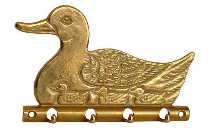 Гачки, вішалка, ключниця панно Качка бронза Німеччина