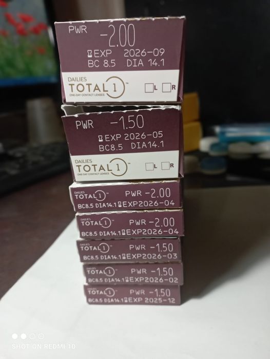 Продам одноденні контактні лінзи Alcon Dailies Total 1 -1.5 та -2.0