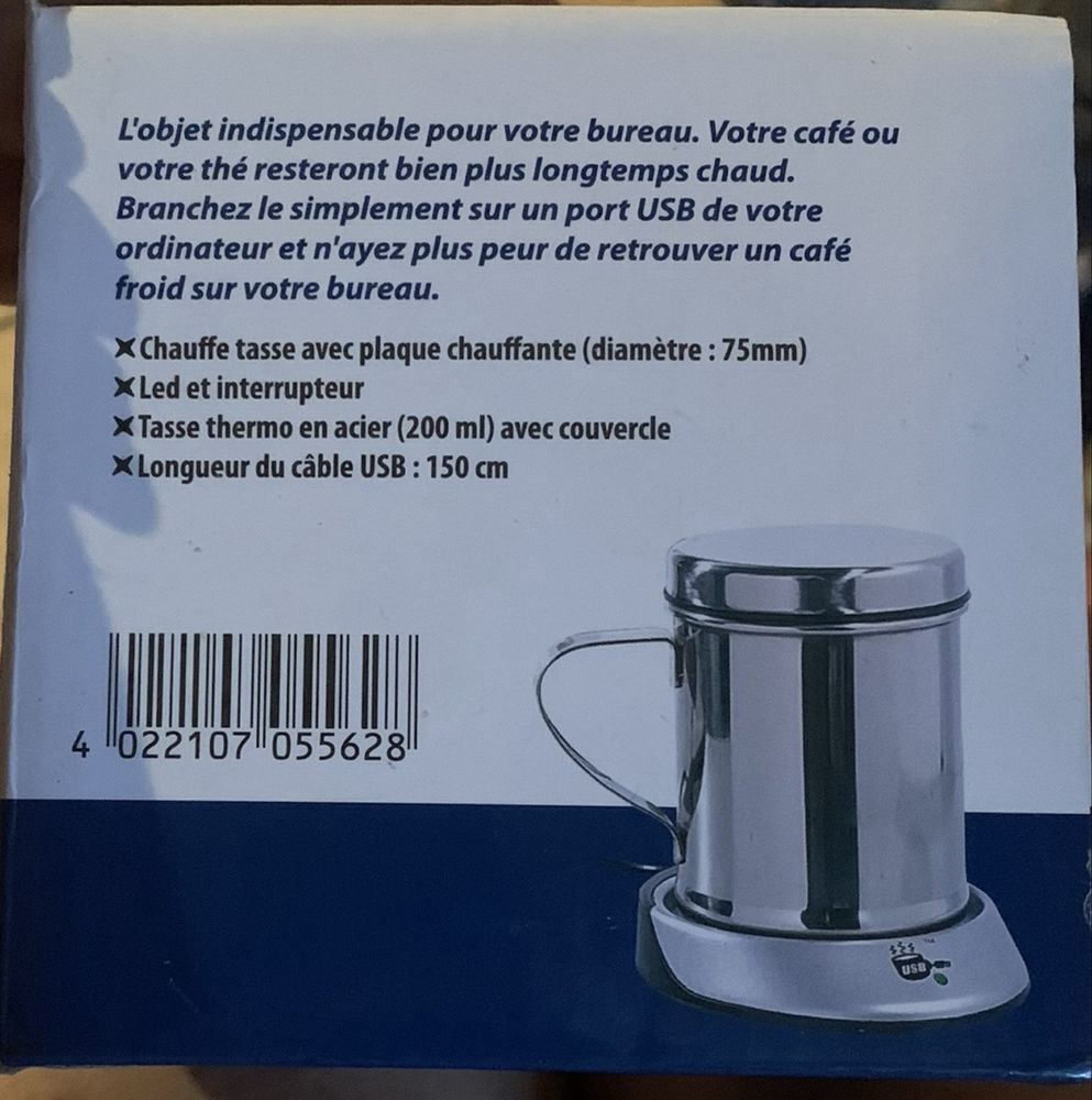 ‼️ Stalowy Kubek 200ml + Podgrzewacz Elektryczny do Kawy Herbaty mleka