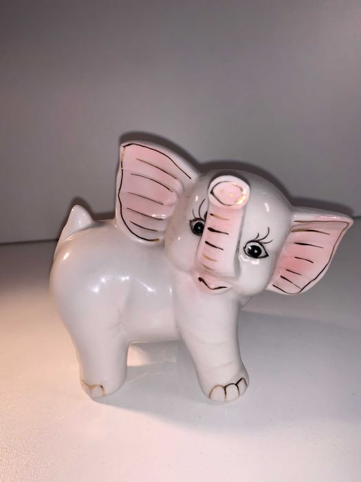 Słoń biały porcelanowy