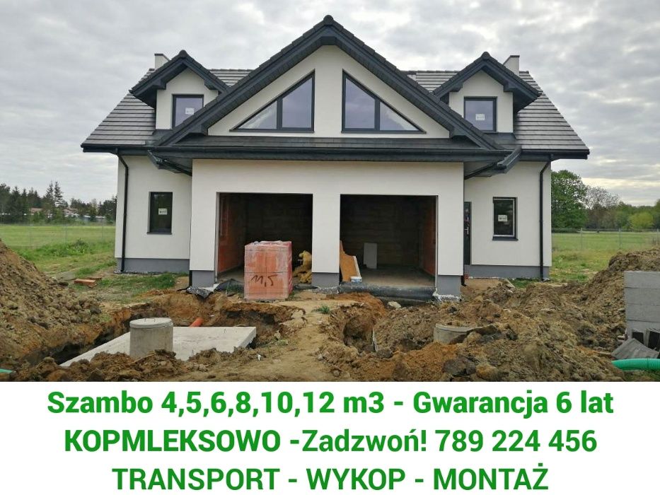 Szamba betonowe zbiorniki na szambo 4-12m z WYKOPEM kompleks Garwolin