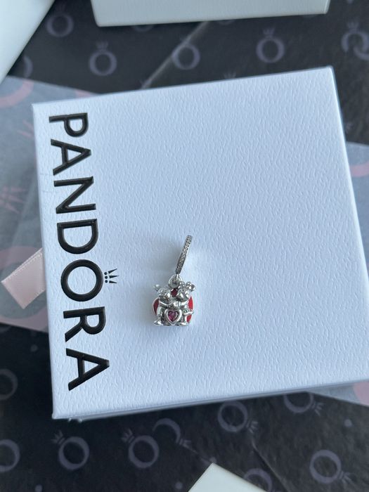 Серебряный шарм pandora s925 ale пандора минни микки маус с сердцем