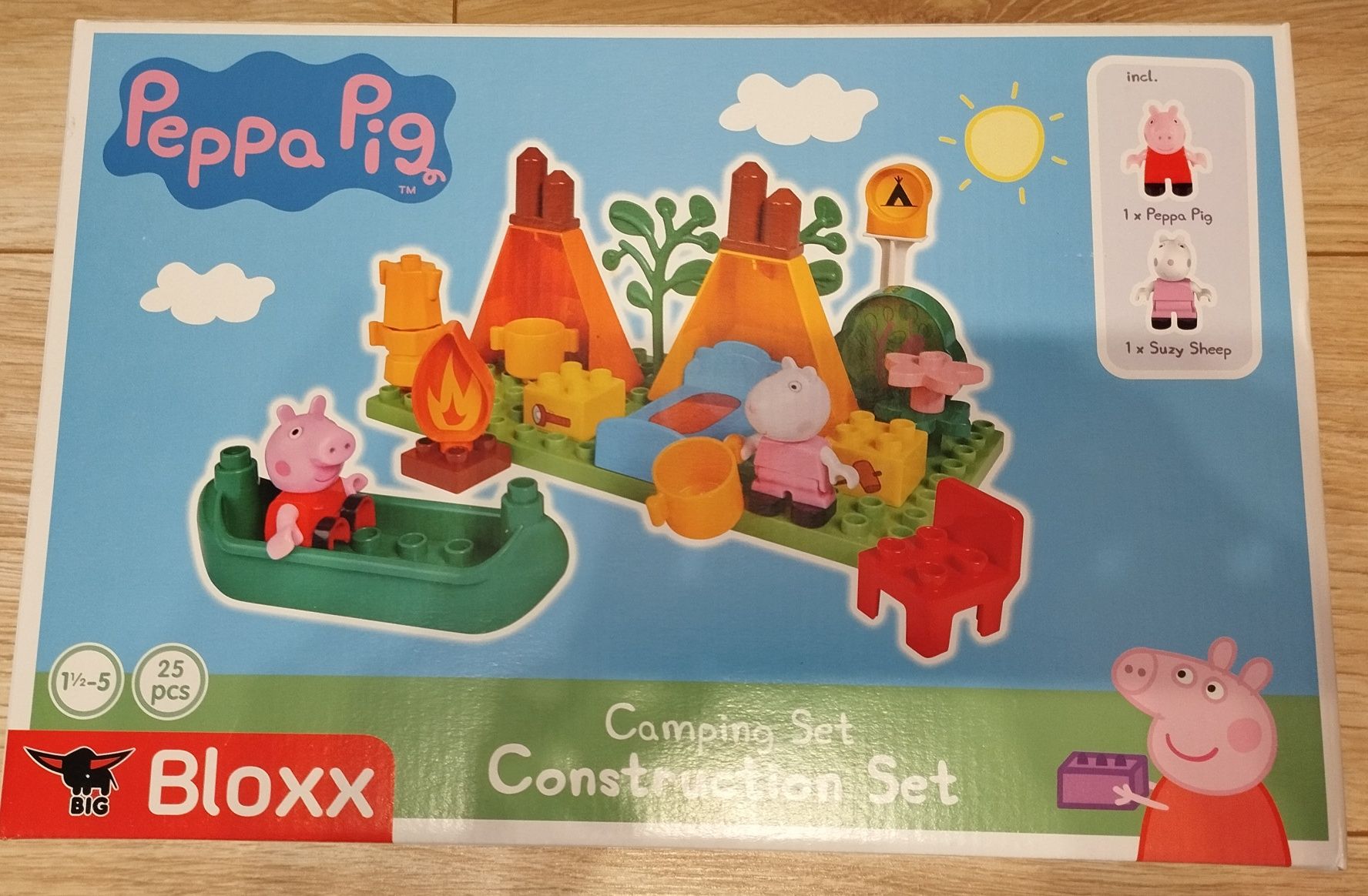 Klocki Zestaw kemping 25 elementów Świnka Peppa PlayBIG BLOXX 57143