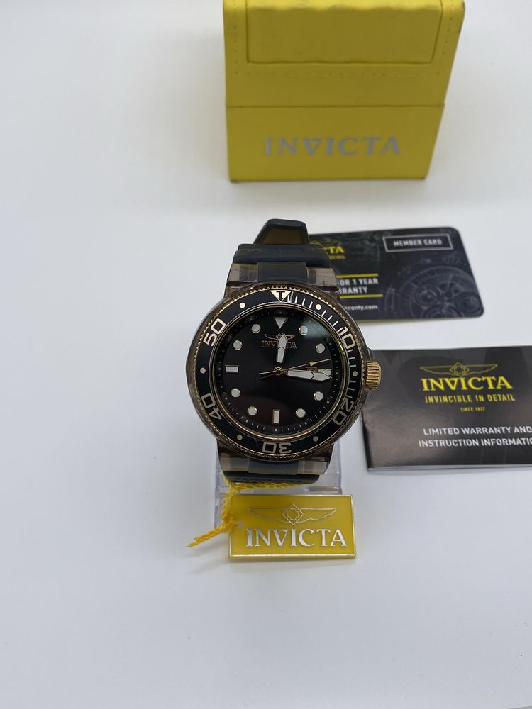 Zegarek Invicta Pro Diver męski Duży sportowy Czarny złoty Premium 100