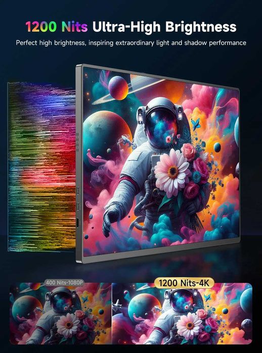 Портативний монітор UPERFECT UColor T6 16'' 4K 1200 nits IPS USB-C