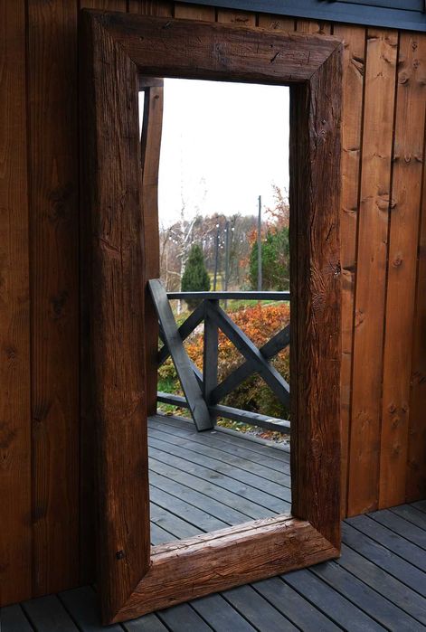 Lustro 200x100, stare drewno, rustykalne, loft, boho, vintage