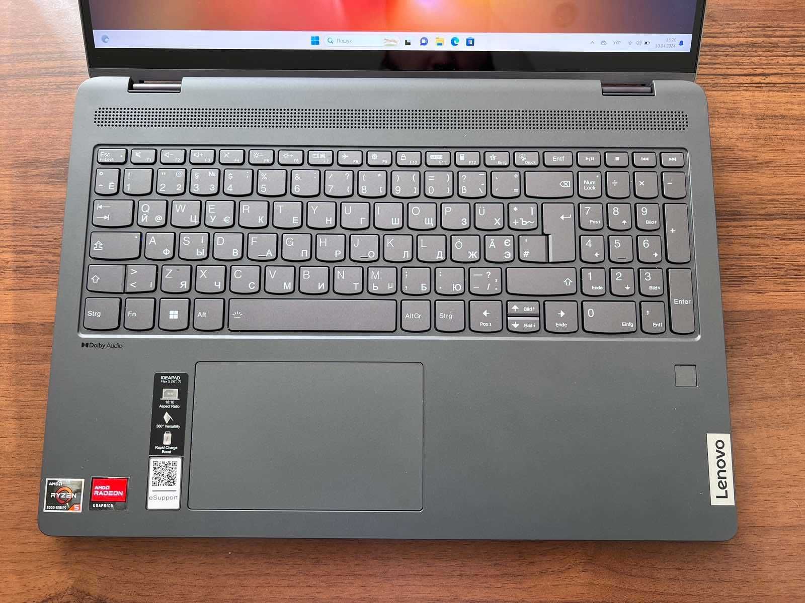 Lenovo Flex 5 16ALC7 16"IPS WQXGA Ryzen R5 5500U 16/512Gb Сенсор+підсв