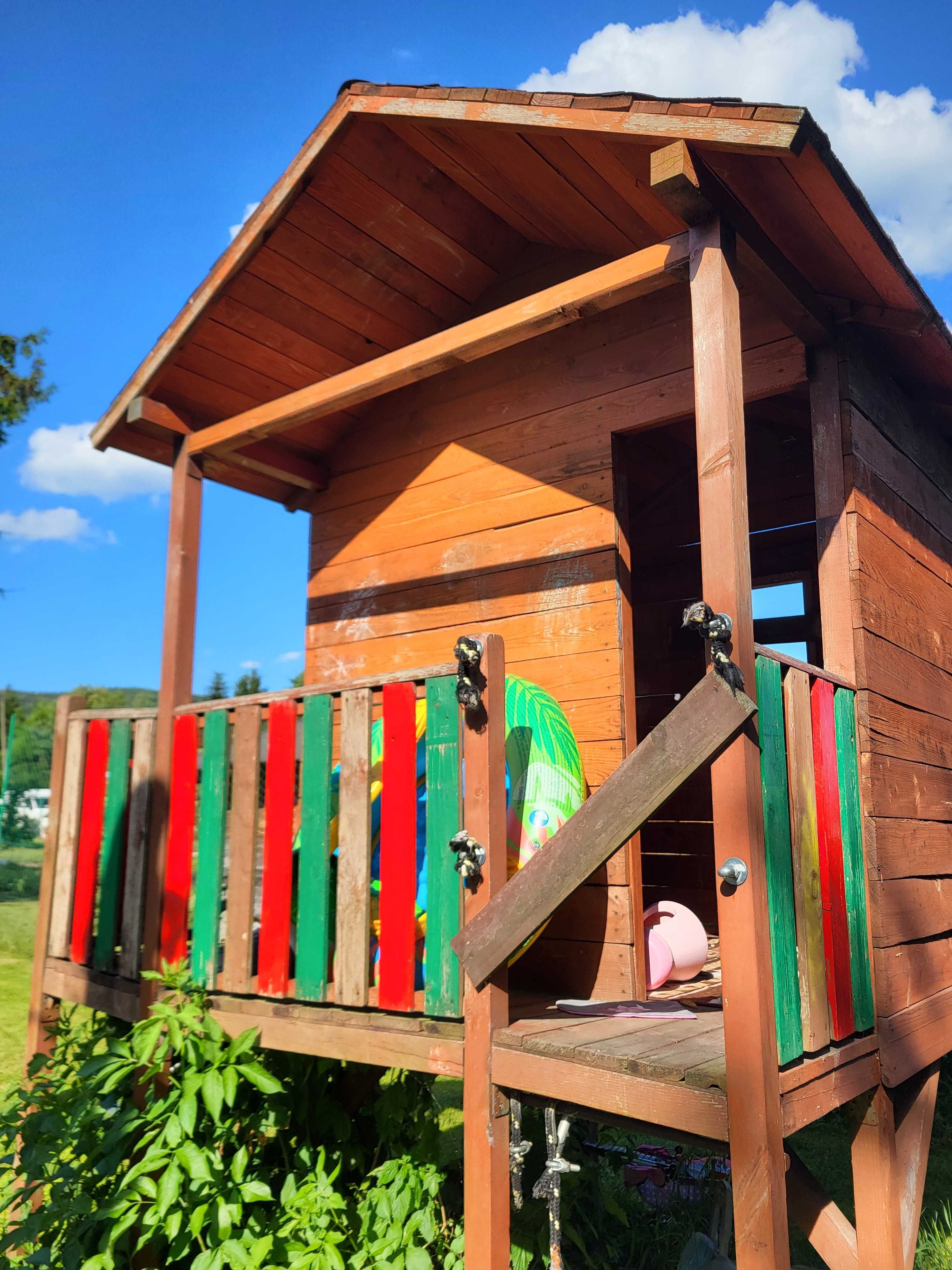 Domek z zjezdzalnią i tyrolką 25m