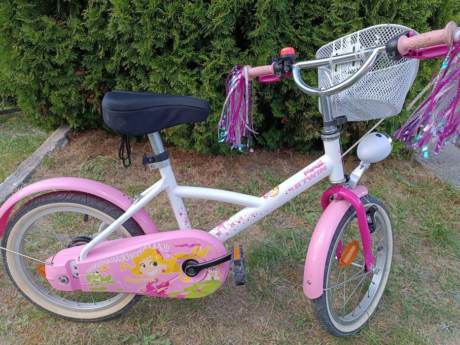 Rower dziecięcy Btwin Liloo Princess 16 cali + kółka do nauki jazdy