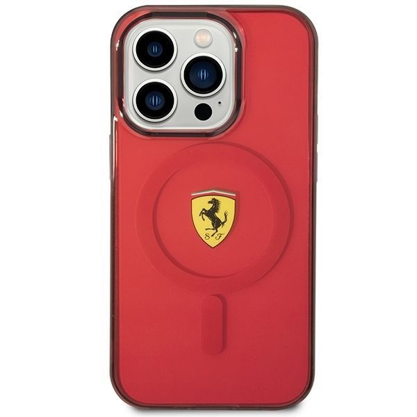 Ferrari Etui iPhone 14 Pro 6,1" Czerwony Translucent MagSafe