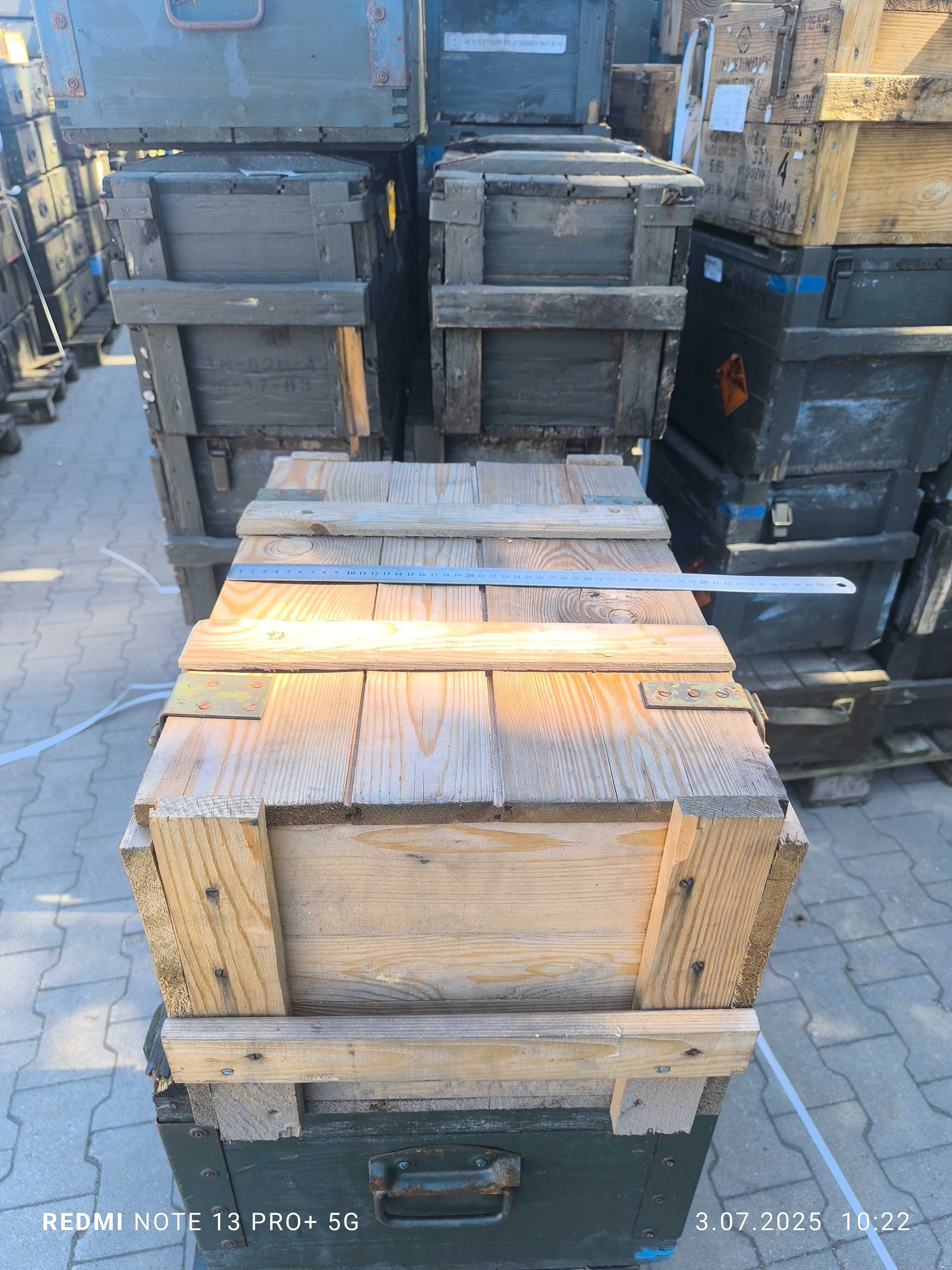 Skrzynia Drewniana - 41L - 60 x 39 x 36 Kufer z Klamrami