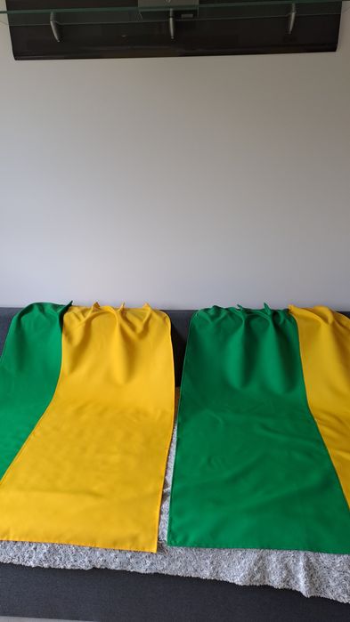 Żółto-zielone zasłonki do kuchni