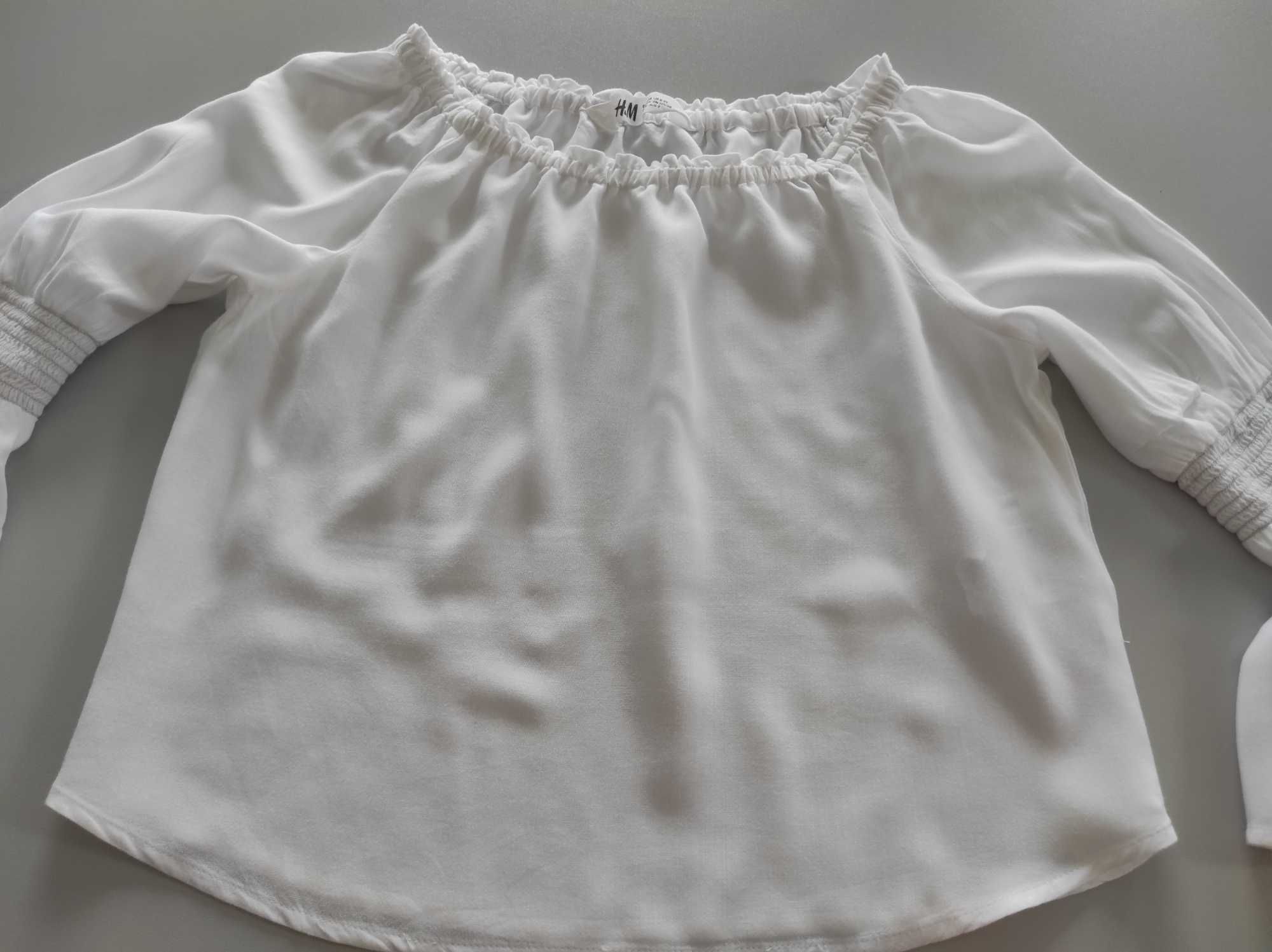 galowy elegancki zestaw na apel 134 reserved H&M biała bluzka
