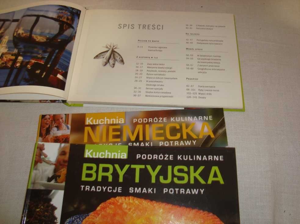 Książki, kuchnia niemiecka, portugalska i brytyjska, 3 szt.