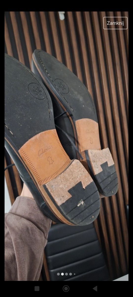 Pantofle półbuty clarks skórzane eleganckoe