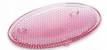 Mydelniczka wolnostojąca różowa, szkło