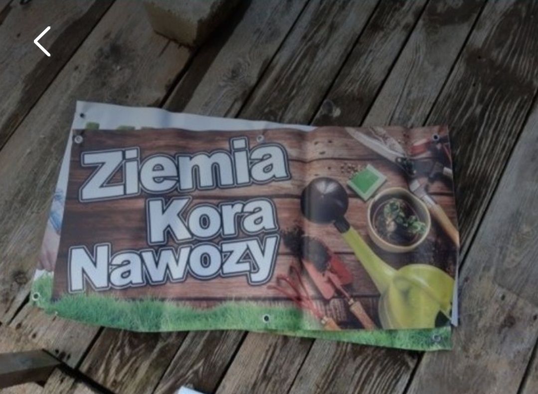 Plakat baner do sklepu ogrodniczego kora nawozy