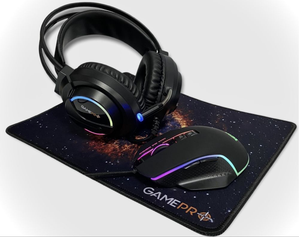 Комплект GamePro Gameset 3 в 1 USB миша + ігрова поверхня + навушники
