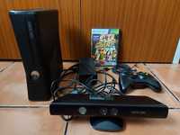 Xbox 360 + Comando + Kit Carregamento + Kinect + Jogo