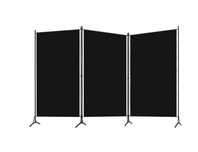 Parawan 3-panelowy, czarny, 260 x 180 cm m