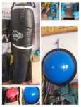 Vende-se bosu, battle rope, Halteres, luvas e saco de boxe