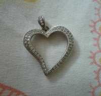 Srebrny wisiorek serce próba 925, biżuteria, srebro wisiorek naszyjnik