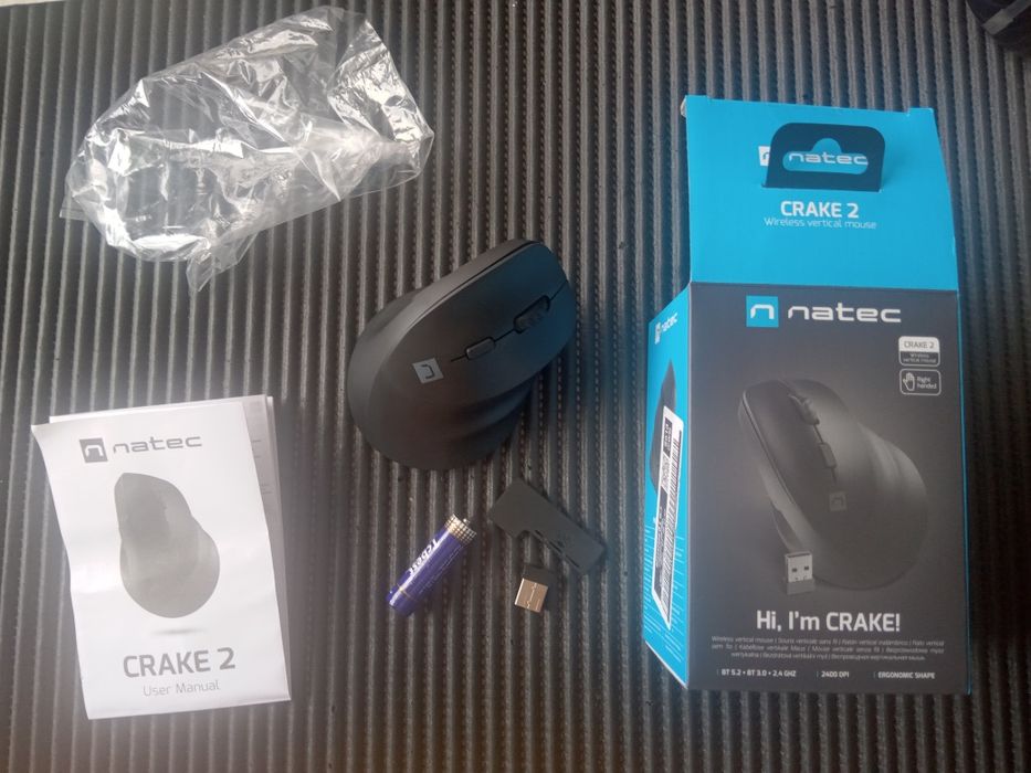 Mysz NATEC Crake 2 pionowa bezprzewodowa praworęczna