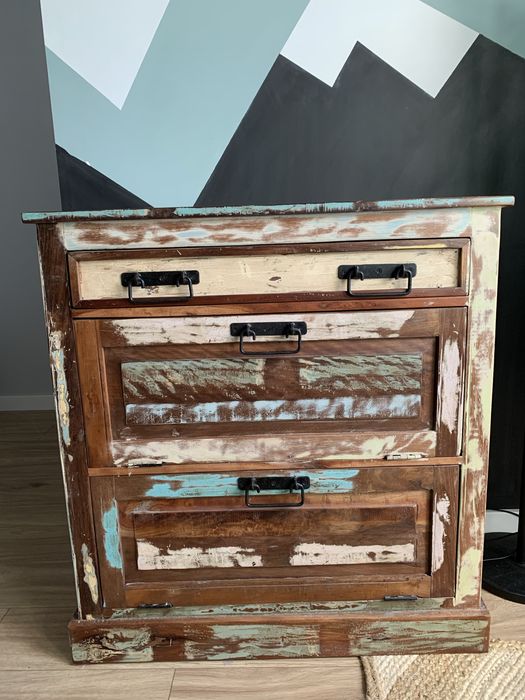 Komoda retro z litego drewna z odzysku