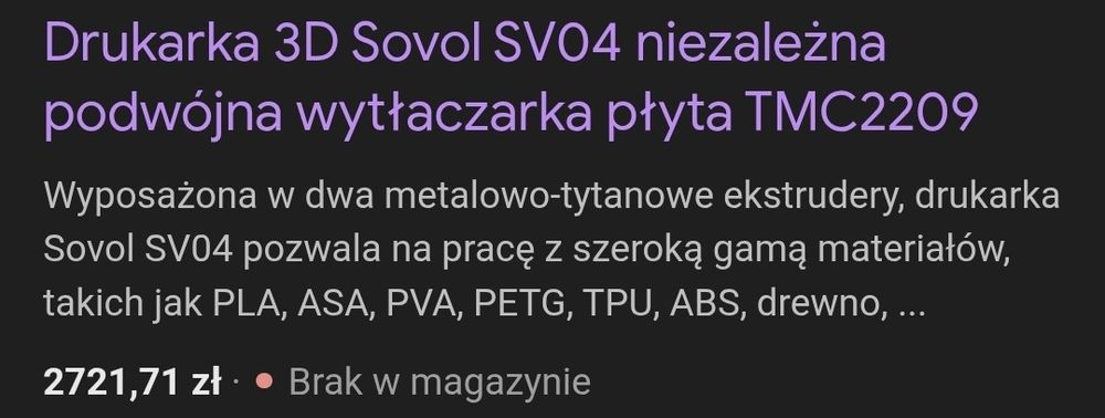 Drukarka 3d sovol sv04