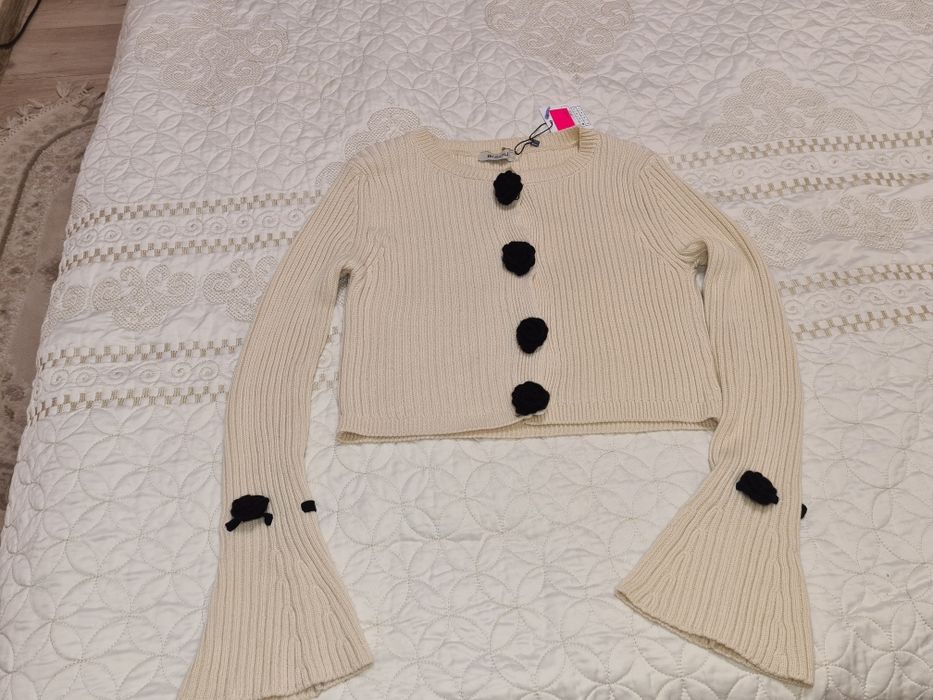 Кардиган олд мані,old money,з альпаки,Светр,Polo,кофта,з розою,Dilvin