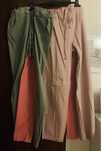 Calcas magicas laranja verde rosa seco