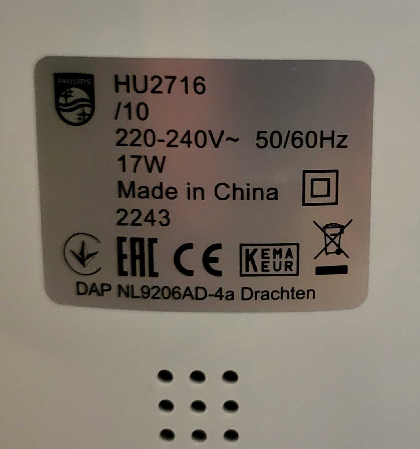 Nawilżacz powietrza Philips typ HU2716/10