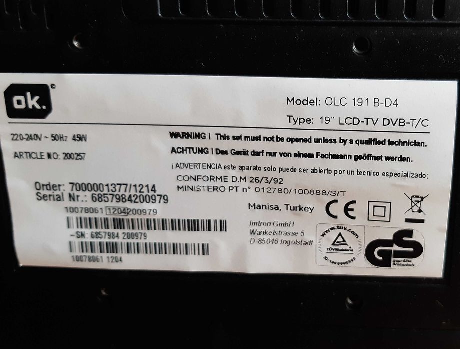 TV Lcd 19" igual a nova