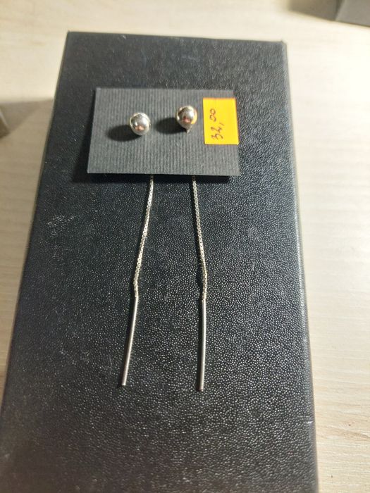 Kolczyki srebrne kulki przeciągane