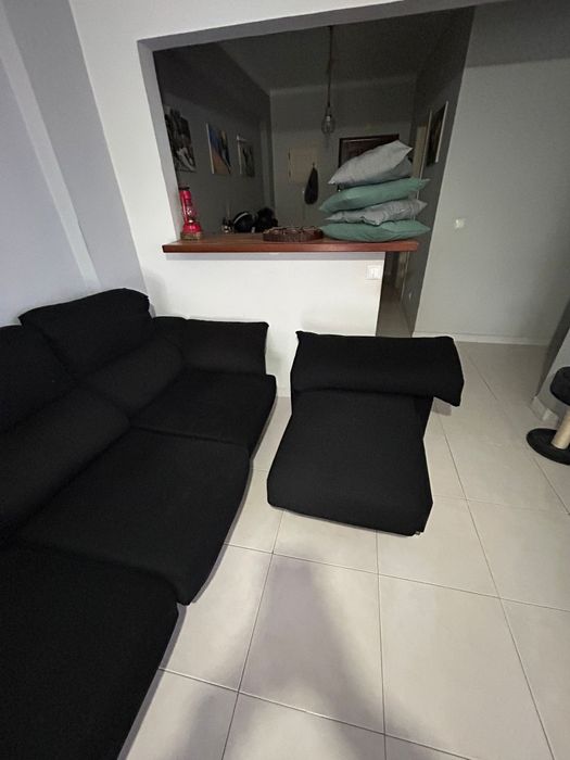 Sofa  preto com chaise longue