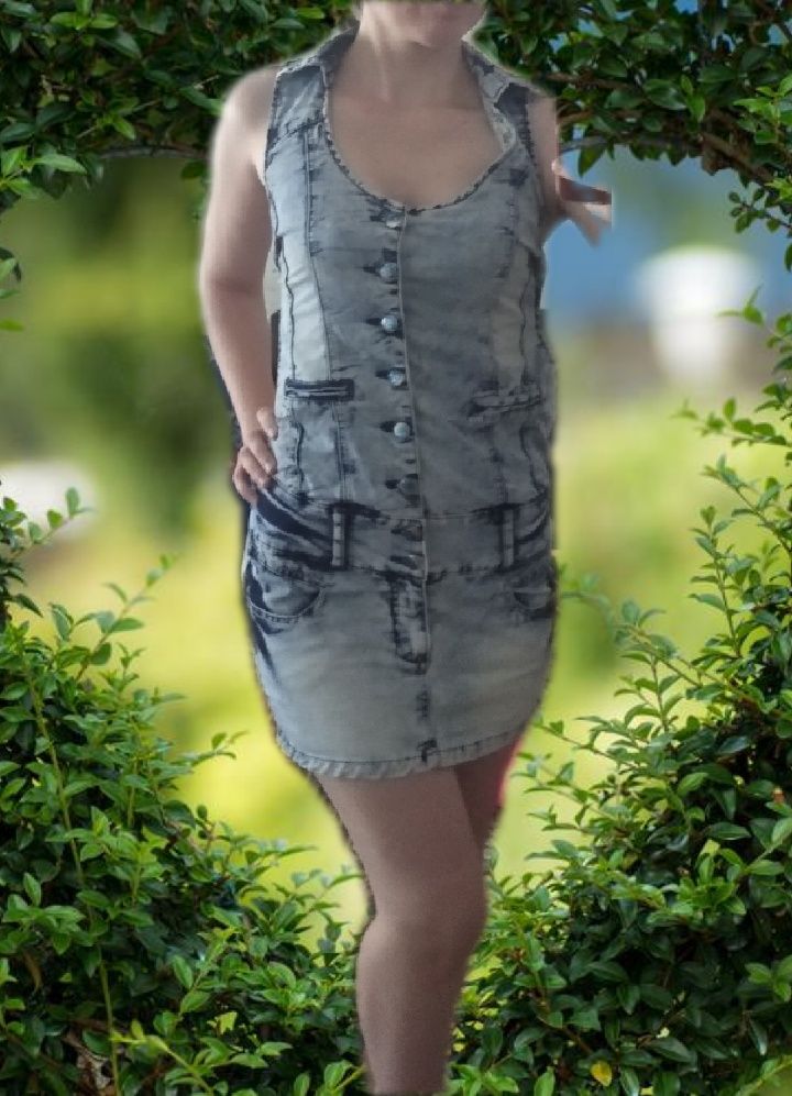 Шикарный джинсовый сарафан Платье
