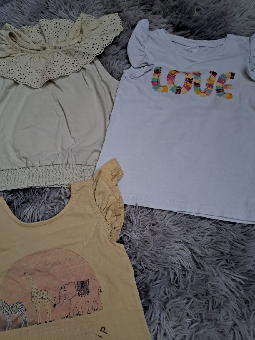 Bluzeczki koszulki dla dziewczynki KappAhl/H&M r.92 - 4 szt. za 15 zł