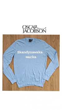 Oscar Jacobson męski sweter L bawełna niebieski babyblue