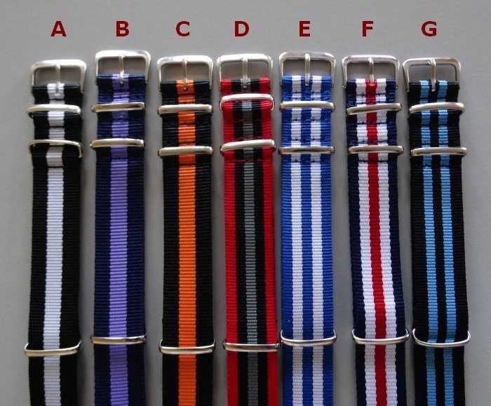 Pasek do zegarka nylonowy NATO zulu parciny 20mm modny nowy strap