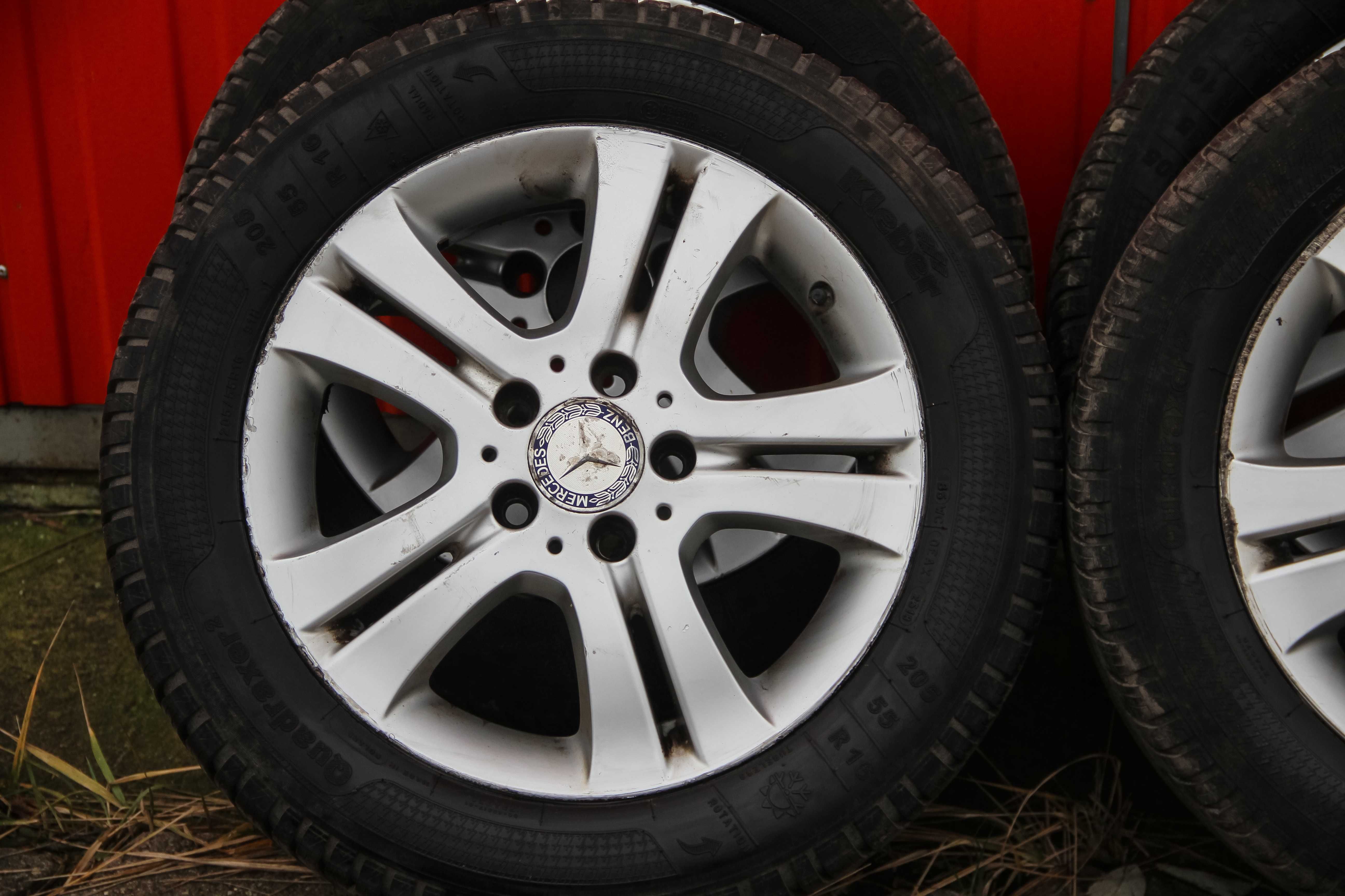 Koła aluminiowe felgi Mercedes 16" 205/55 opony całoroczne Kleber