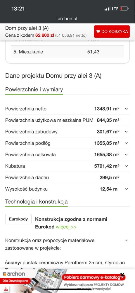 Działka z wyd. warunki zabudowa wielorodzinna dla DEWELOPERA PUM 800m2