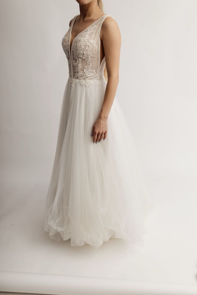 Sukienka slubna s/xs ivory/ecru