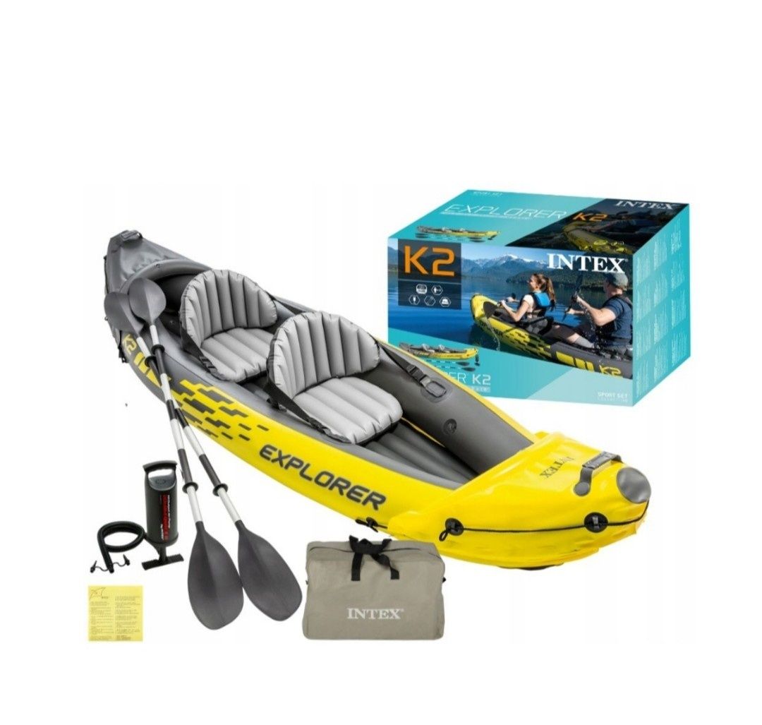 Kajak explorer K2 +wiosła+ pompka - INTEX 68307  dostawa gratis