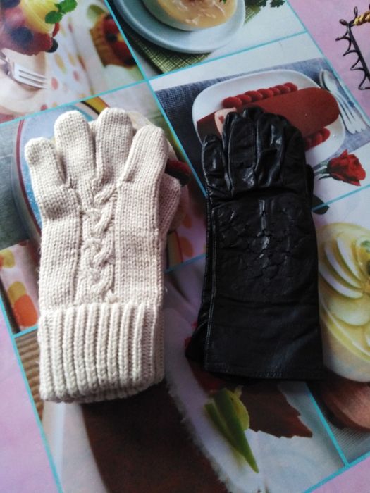 Перчатки женские кожа.