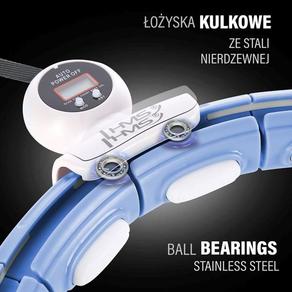 hhm15 hula hop blue z magnesem i obciążnikiem + licznik hms