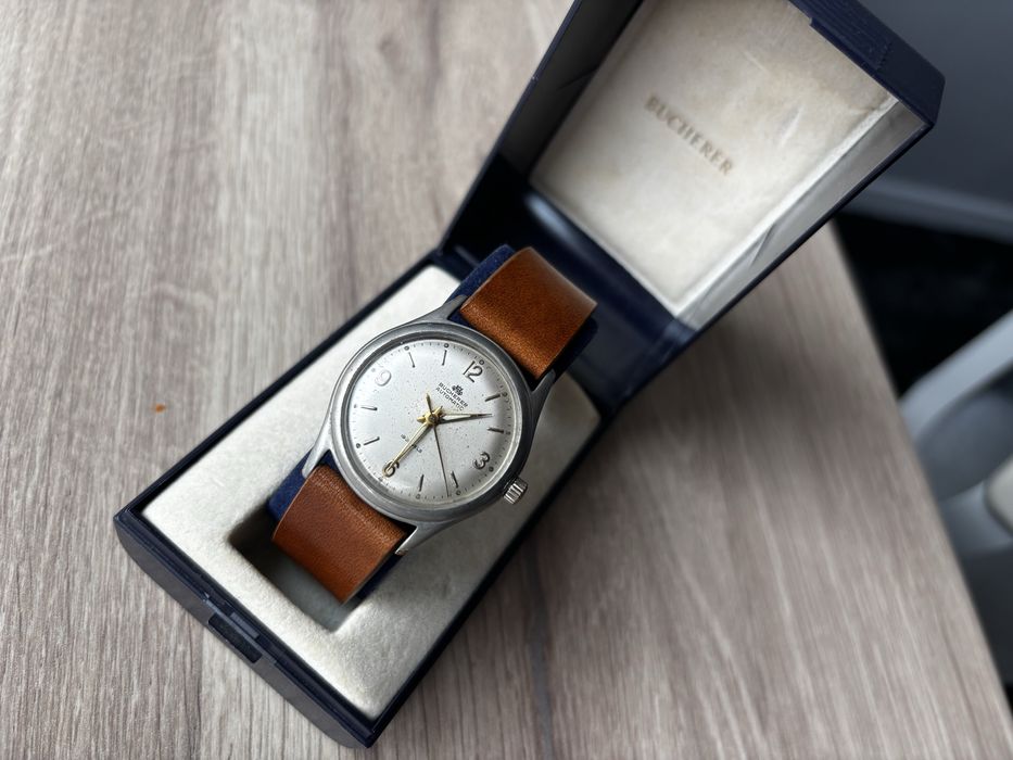 Bucherer grupa Rolex. Vintage, automatyczny, swiss made, pasek handmde