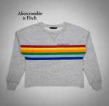 Abercrombie & Fisch Bluza Swestshirt Szara Tęcza XL True Vintage OG Y2