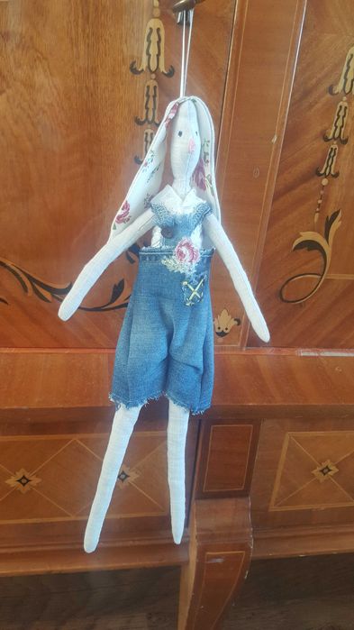 Króliczek handmade - maskotka dziecięca, zawieszka ozdobna, rękodzieło