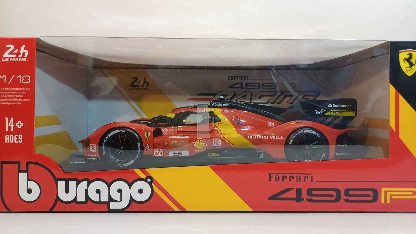 1/18 Ferrari 499P #51 **Vencedor** 24 Le Mans 2023 - Bburago